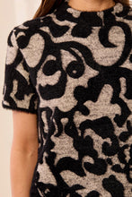 Load image into Gallery viewer, Jacquard Printed Knit Short Sleeve Sweater Tunic/Dress
