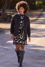Load image into Gallery viewer, Jacquard Printed Knit Short Sleeve Sweater Tunic/Dress
