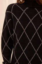 Load image into Gallery viewer, Black Printed Mock Neck Knit Dress/Tunic
