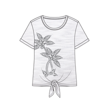 Load image into Gallery viewer, Soutache Palm Tree Knot Front Cotton Tee
