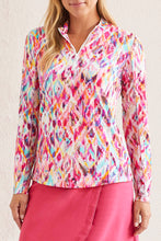 Load image into Gallery viewer, TF- Printed Fuchsia 3/4 Zip Performance Long Sleeve
