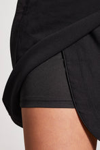 Load image into Gallery viewer, Black Performance Pull On Faux Wrap Skort
