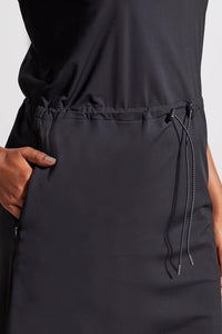 Black 3/4 Zip Cinched Dress