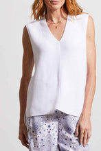 Load image into Gallery viewer, White V-Neck Knit Sweater Tank Top
