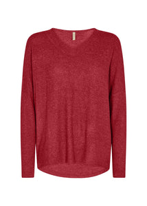SC- Biara Cardinal Long Sleeve V-Neck Soft Tunic