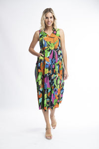 Nicossia Printed Tiered Sleeveless Maxi Dress