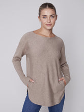 Load image into Gallery viewer, Truffle Knit Sweater with Back Lace-Up Detail
