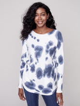 Load image into Gallery viewer, Indigo Printed Plush Knit Sweater
