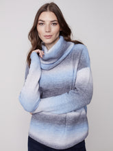 Load image into Gallery viewer, Denim Ombre Sweater With Removable Scarf
