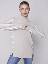 Load image into Gallery viewer, Truffle Mock Neck Striped Sweater

