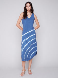 Denim Printed Sleeveless Cotton Dress