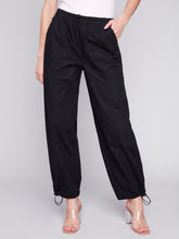 Load image into Gallery viewer, Black Cotton Parachute Pants
