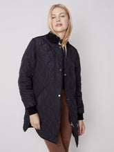 Load image into Gallery viewer, Black Long Quilted Puffer Jacket
