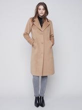 Load image into Gallery viewer, Truffle Faux Wool Melton Tailored Coat

