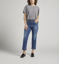 Load image into Gallery viewer, Valentina Blue-Luster High Rise Straight Crop Jean
