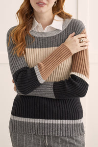 Charcoal Colour Block Sweater
