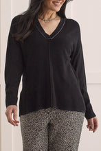 Load image into Gallery viewer, Black V-Neck Hailey Sweater
