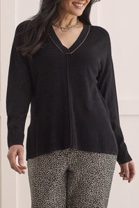 Black V-Neck Hailey Sweater