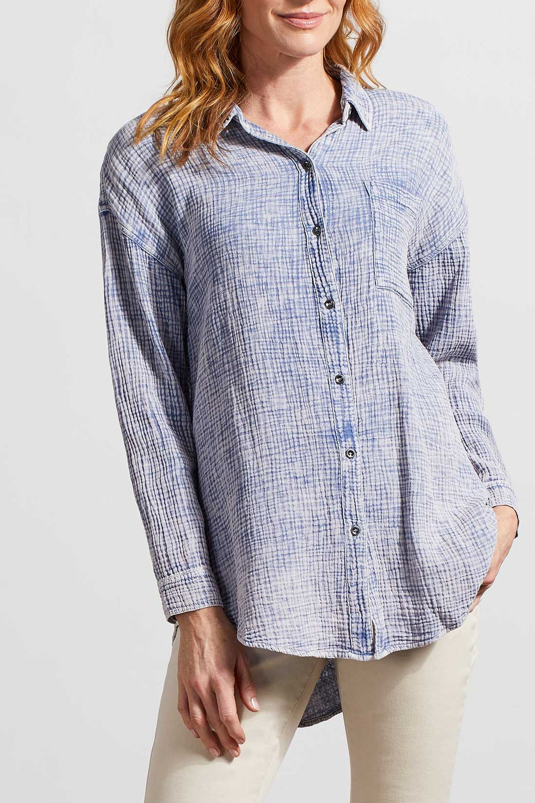 TF- Blue Light Button Down Shirt