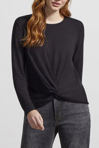 Black Knot Front Long Sleeve Top