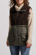 Load image into Gallery viewer, TF- Dark Cedar Sherpa Combo Vest
