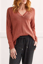 Load image into Gallery viewer, Rust V-Neck Hailey Sweater
