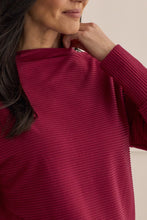 Load image into Gallery viewer, Red Plum Funnel Neck Ottoman Tunic
