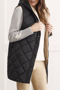 TF- Black/Taupe Reversible Knee Length Vest