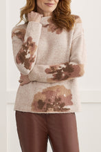 Load image into Gallery viewer, Rose Pink Printed Funnel Neck Sweater
