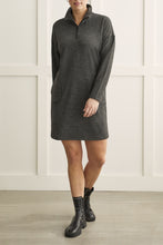 Load image into Gallery viewer, Soft 1/4 Zip Charcoal Dress
