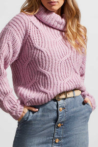 Mauve Shadow Knit Tutleneck