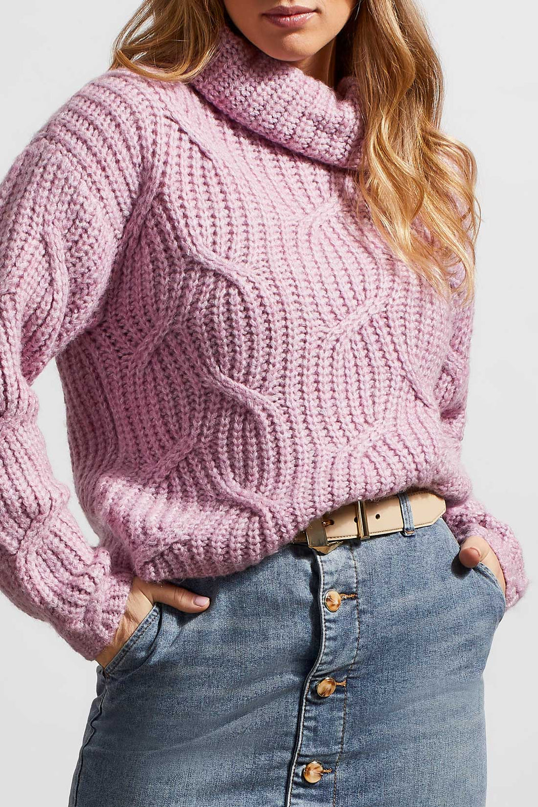 Mauve Shadow Knit Tutleneck