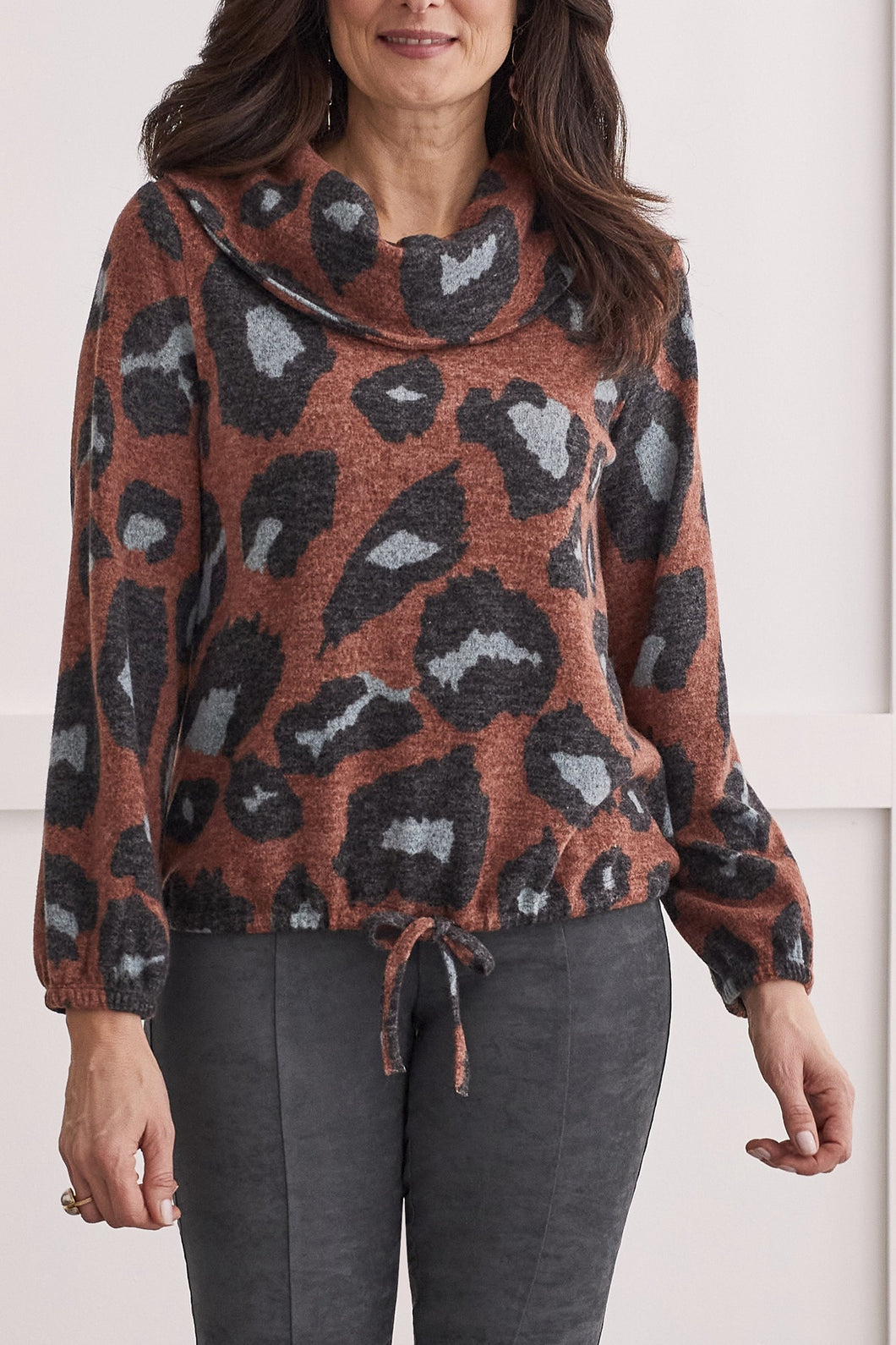 Copper Leo Cowl Neck Sweater