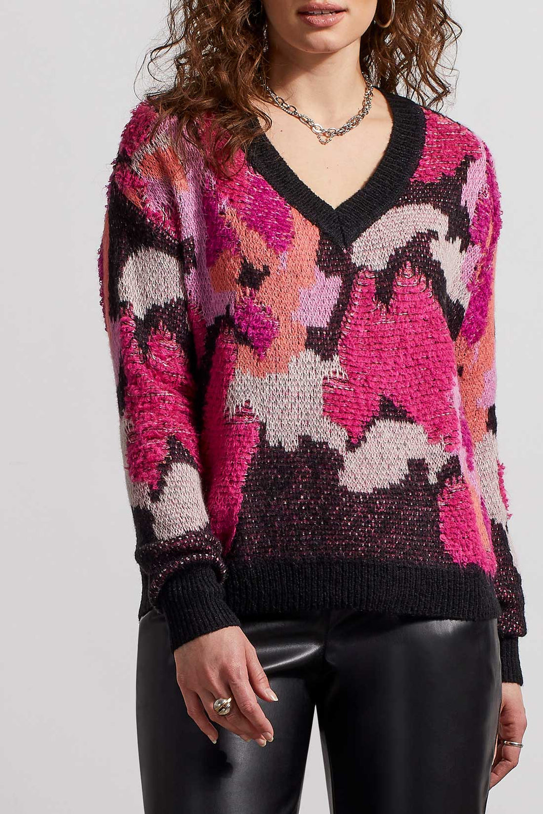 Peony Printed V-Neck