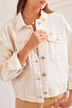Load image into Gallery viewer, Ecru Cotton Jacket With Elastic Bottom
