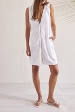 Load image into Gallery viewer, White Hooded Terry Cloth Cover Up
