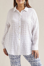 Load image into Gallery viewer, Size Inclusive White Long Sleeve Waffle Blouse
