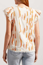 Load image into Gallery viewer, Eggshell Printed Flutter Sleeve Blouse
